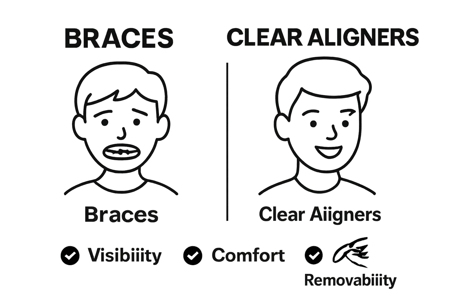 Comparison of traditional braces and invisible braces for teens