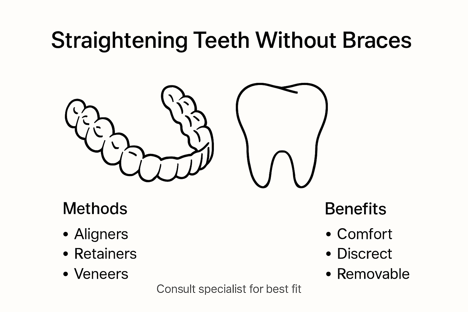 Infographic summarizing teeth straightening options