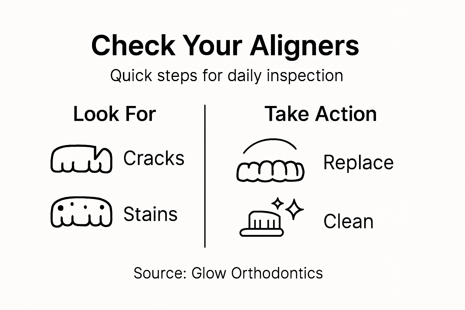 Infographic showing Invisalign inspection steps