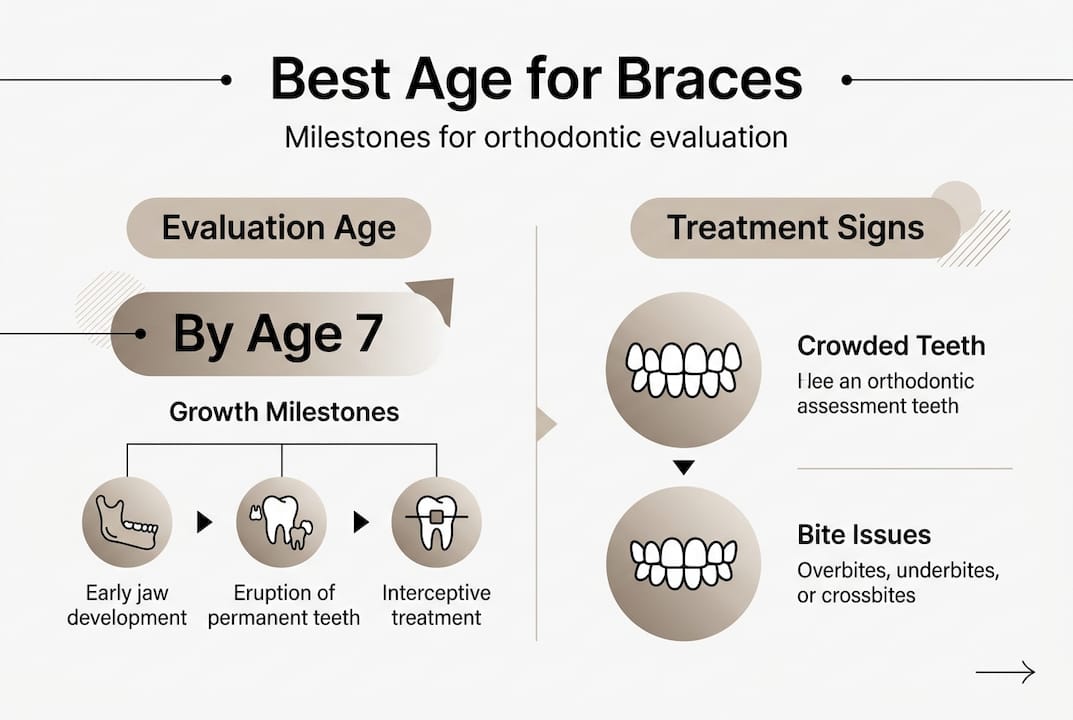 Infographic shows best age and signs for braces