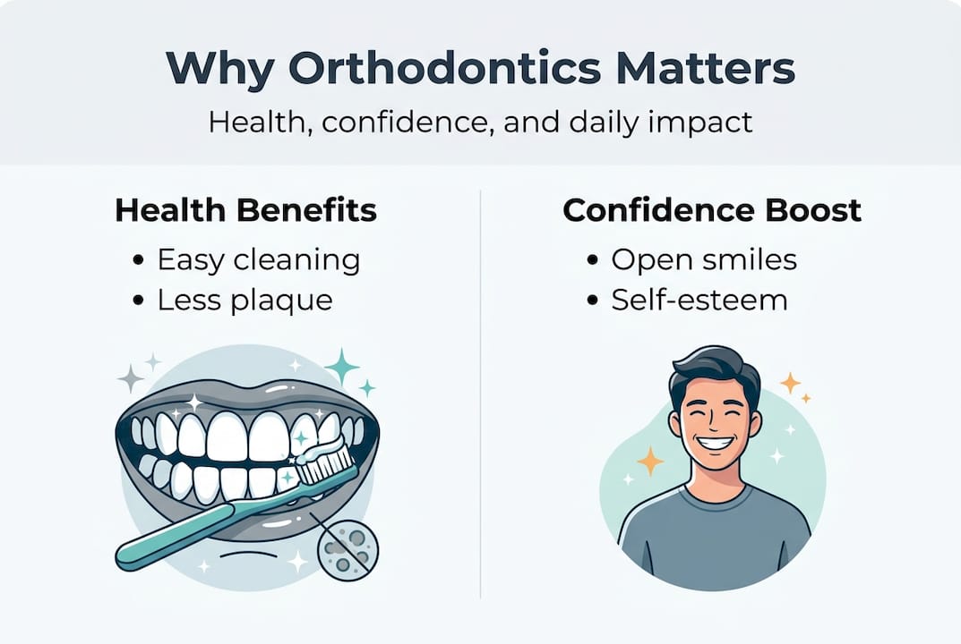 Infographic summarizing orthodontics health and confidence