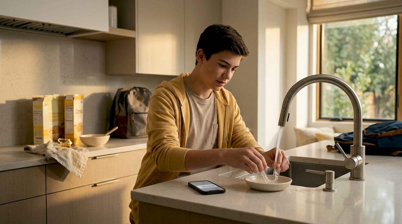 Teen preparing to use Invisalign aligner