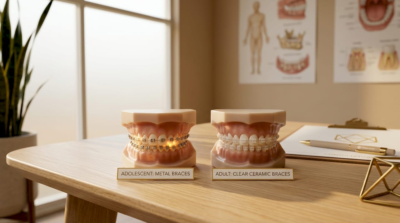 Comparison of adult and teenage dental braces models