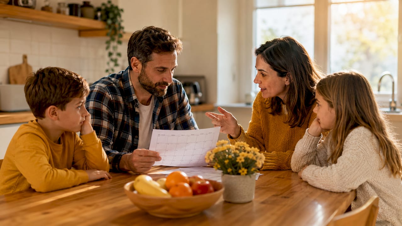Family coordinating orthodontic appointment schedule at home
