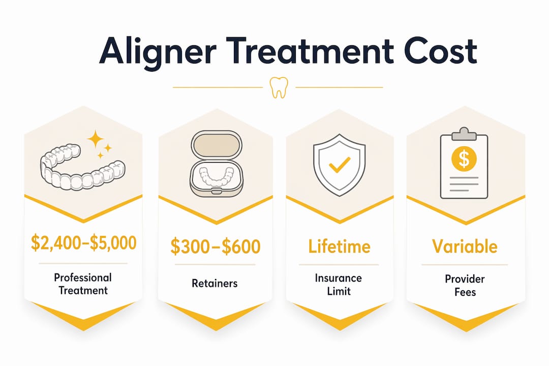 Infographic showing key clear aligner cost stats