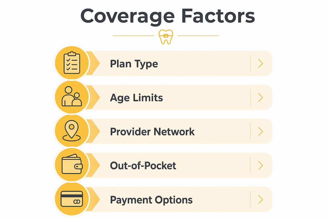 Infographic showing factors affecting Guardian Invisalign coverage