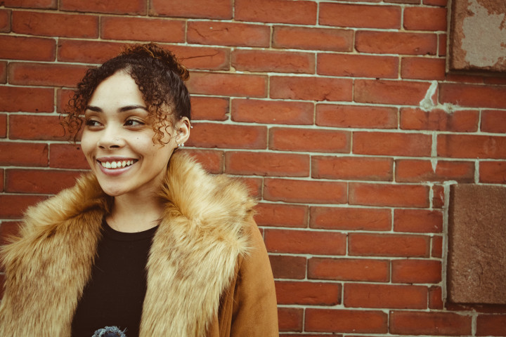woman smiling