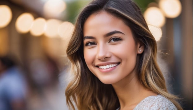 woman smiling
